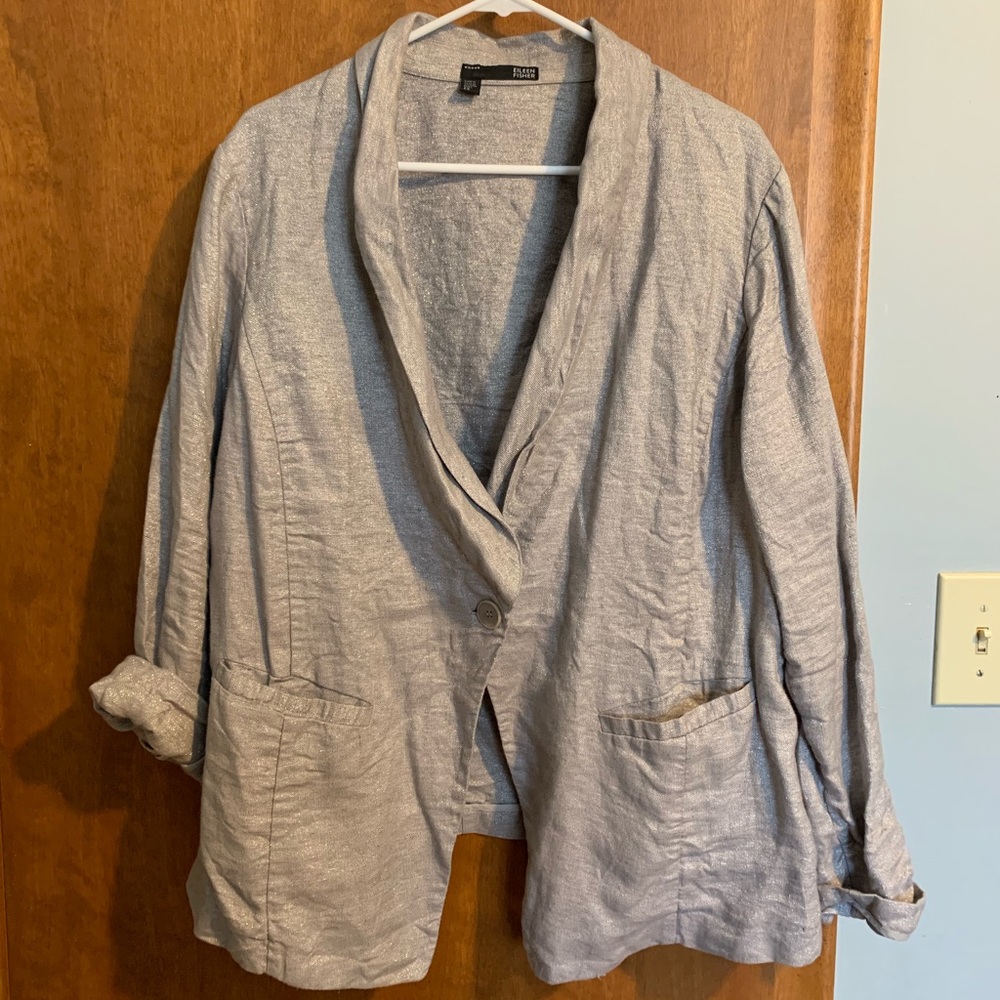 2X // Eileen Fisher sparkle blazer